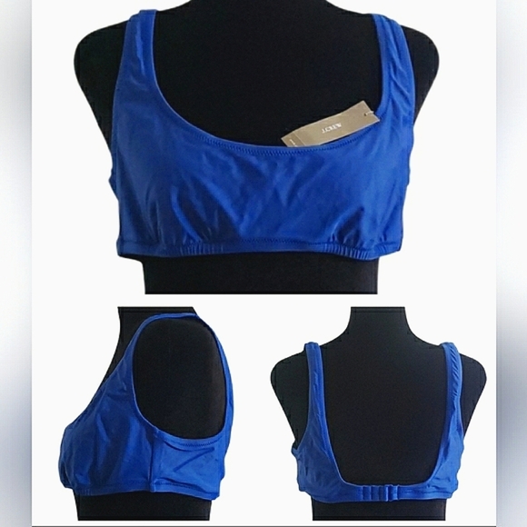 J Crew Scoop Neckline Adjustable Back Bikini Workout Top - Picture 2 of 8